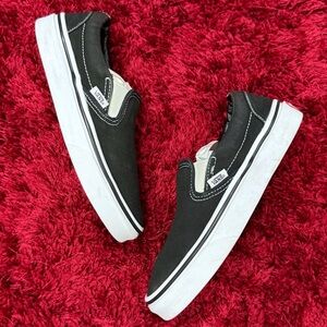 Vans Slip On Authentic Low Top Women’s 6 Black White Waffle Sole Men’s 4.5
